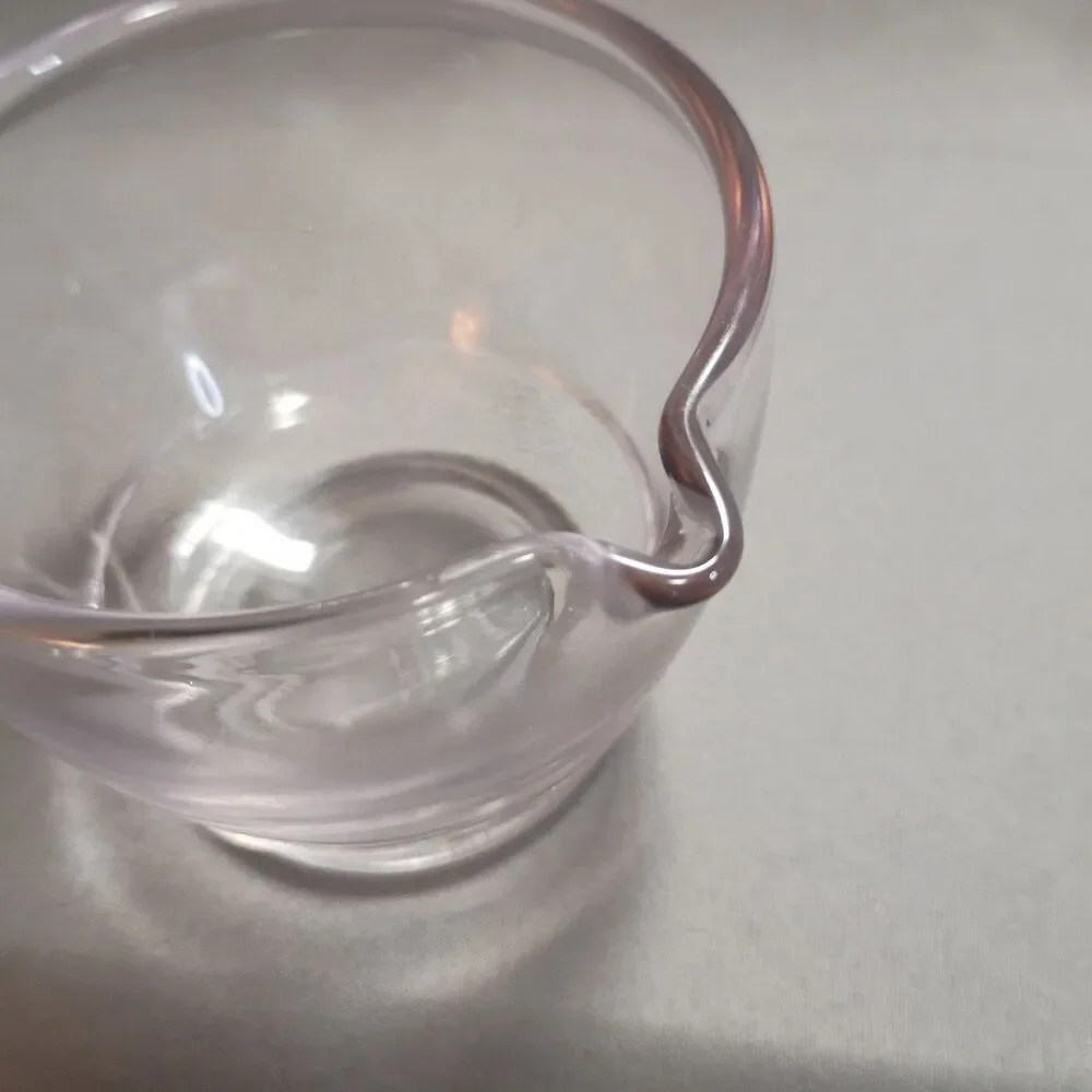 Vintage Glass 2 oz Mortar & Pestle With Pour Spout, Apothecary Spices Cooking